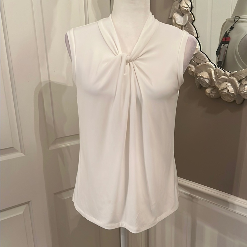 Tommy Hilfiger White Tie Front Blouse